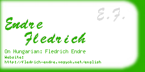 endre fledrich business card